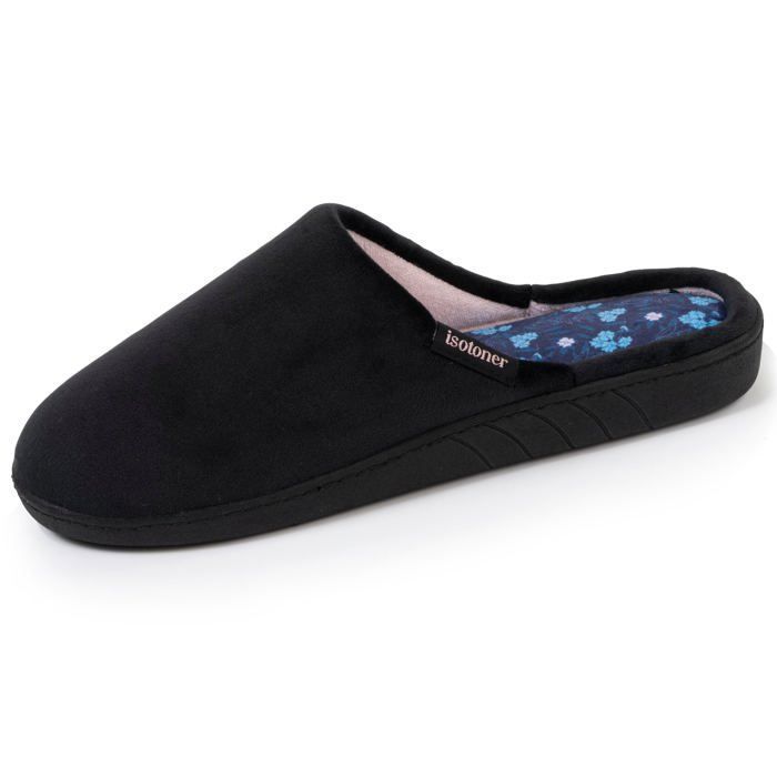 Isotoner Chaussons ultra confortables semelle à mémoire de forme noir femme