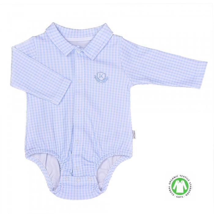 Body Bebe Manches Longues Vichy Karl Bleu Cdiscount Pret A Porter