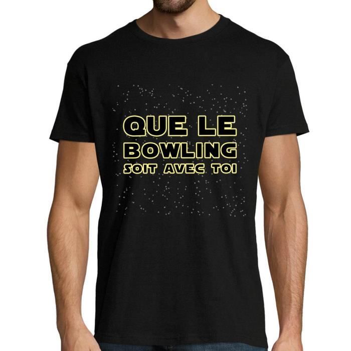 T-Shirt Star Wars Que Le Bowling Soit avec toi Noir