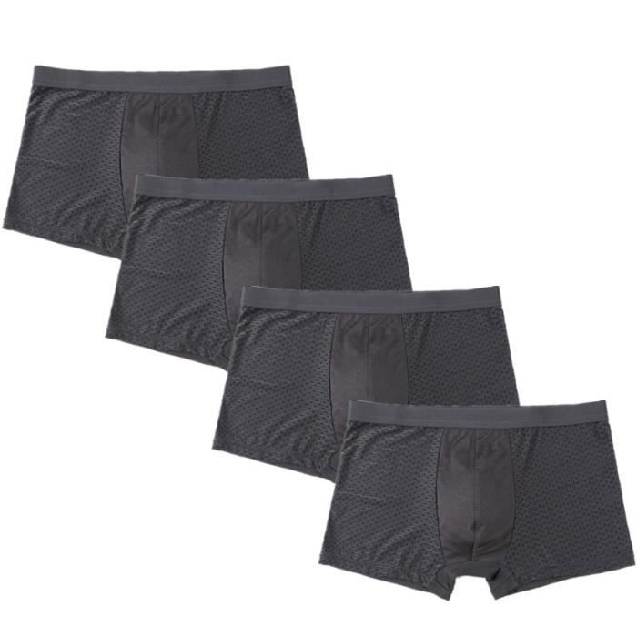 Sous vetement Homme Lot de 4 culottes Gris fonce Trou en bambou Blanc Cdiscount Pret a Porter