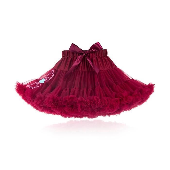 Jupe Tutu En Tulle 3 Couches - Rose Et Noir - Pour Déguisement, Fête, Danse, Course à Pied - Taille élastique