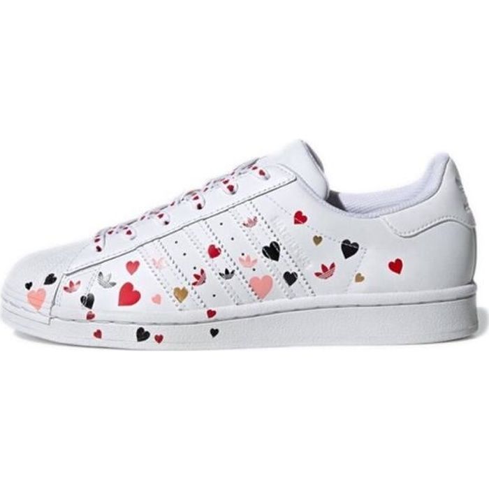 Baskets Superstar Original Blanche Femme Homme Chaussure Sport Sneakers Pas  Cher Super Star Heart Valentine's day Blanc - Cdiscount Chaussures