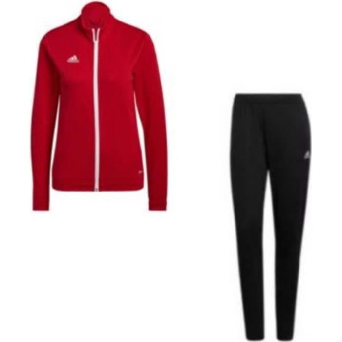 Jogging Femme Adidas Aerodry Rouge et Noir - Respirant - Multisport - Manches longues