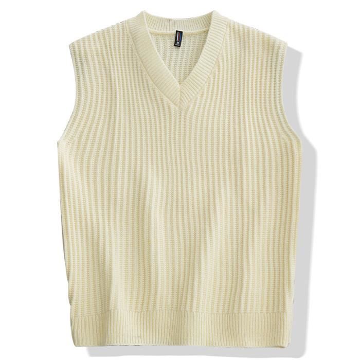 Gilet en Tricot Homme Pull sans Manche Col V Coupe d contract e