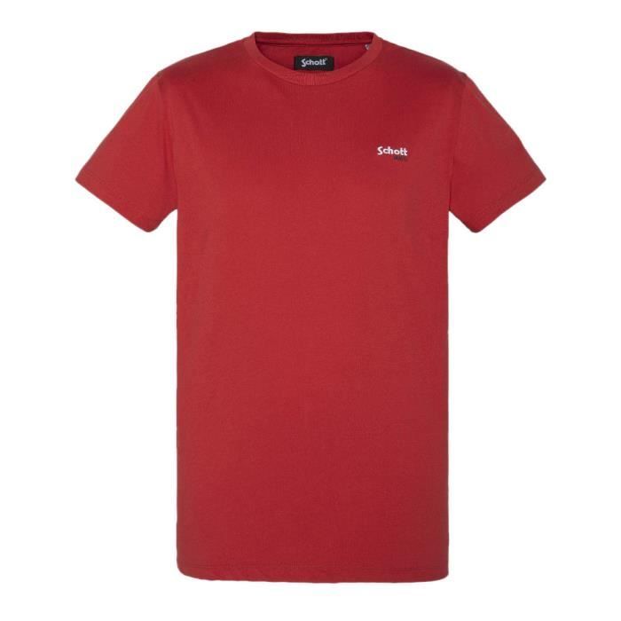 T Shirt Rouge Homme Schott Brode Red Cdiscount Pr t Porter