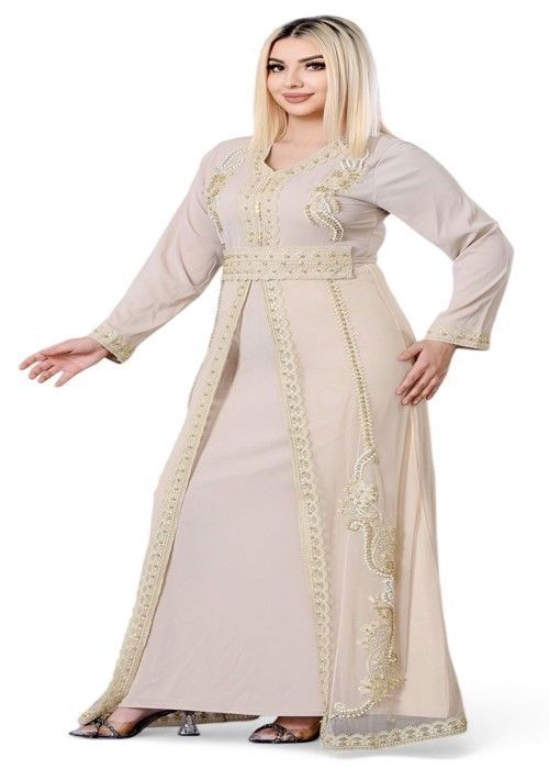 Caftan beige doré on sale