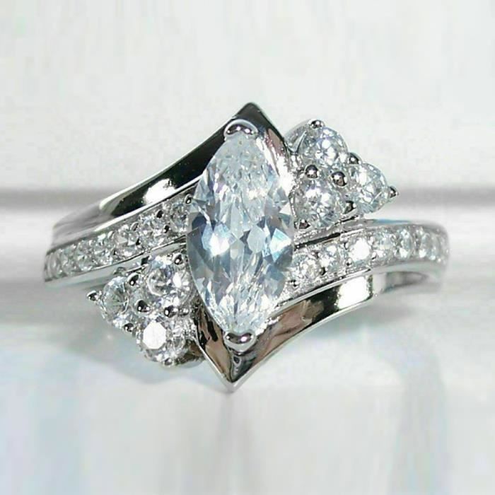 Bague marquise argent online