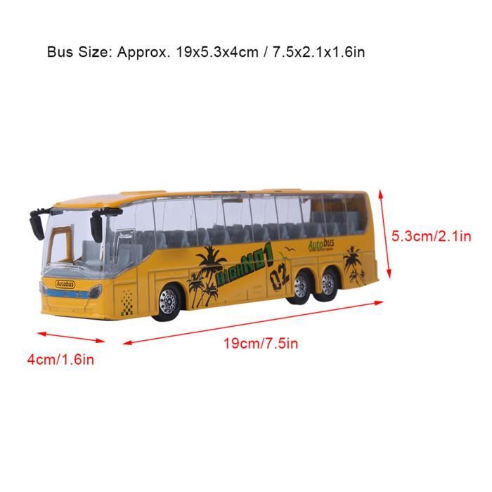 1:50 Simulation Transit Bus Modèle Alliage Pull-Back Bus Jouet avec Lumière  et Musique pour Enfants(Jaune)