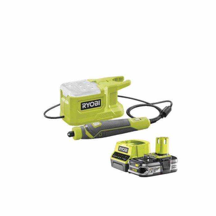 Pack RYOBI Mini outil multifonction 18V One+ RRT18 0 1 Batterie 2.5Ah 1 Chargeur rapide RC18120 125
