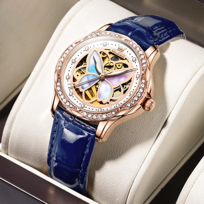 SHARPHY Montre femme de luxe de marque diamant papillon mode