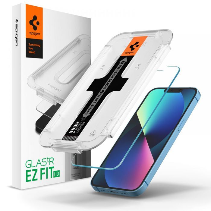 Verre Trempé - Spigen - Glas.TR EZ Fit - iPhone 13/13 Pro - Installation Facile - Transparent