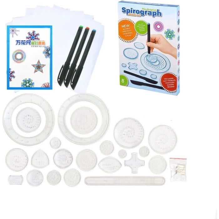 Spiral Designer Creative Dessin Outil Spirograph Géométrique Règle Pochoir Spirale avec Cahier