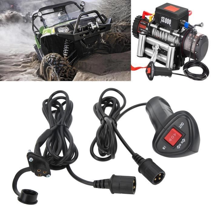 Télécommande De Treuil électrique - Câble 3,6 M + Rallonge - Compatible 3 Broches - Charge 5000 Kg - 5