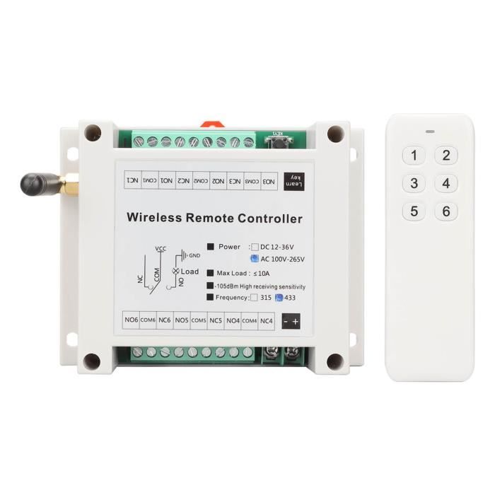 Module Télécommande 8 Canaux - Commutateur Sans Fil 433 MHz, Portée 100 M, Adaptable à 32 Télécommandes | Pour Automatisation Maison & Garage