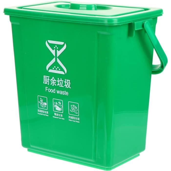 Poubelle à Compost De Cuisine 5L - Avec Couvercle, Support Mural Et Sacs Inclus