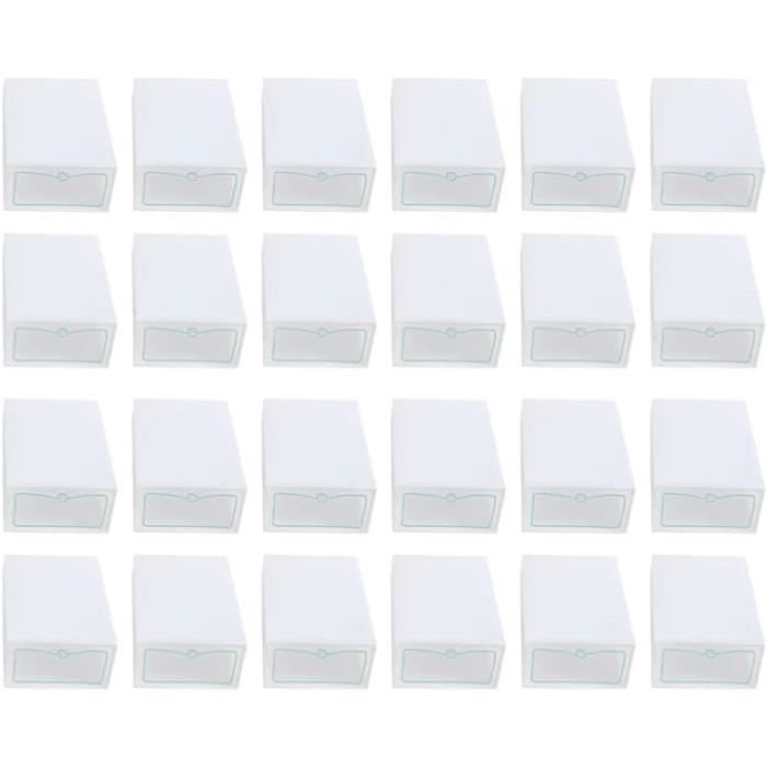 HarBin-Star Lot De 20 Boîtes à Chaussures Empilables Transparentes Avec Couvercle Pliables Pour Chaussures à Talons Hauts (violet
