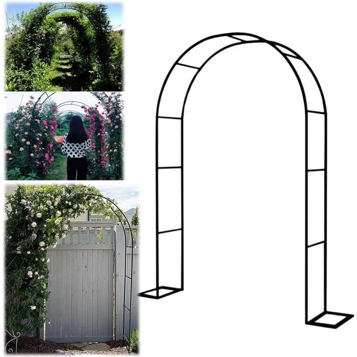 Arche De Jardin En Métal Pour Plantes Grimpantes - Dimensions 240x240 Cm - Tonnelle Robuste Style Treillis