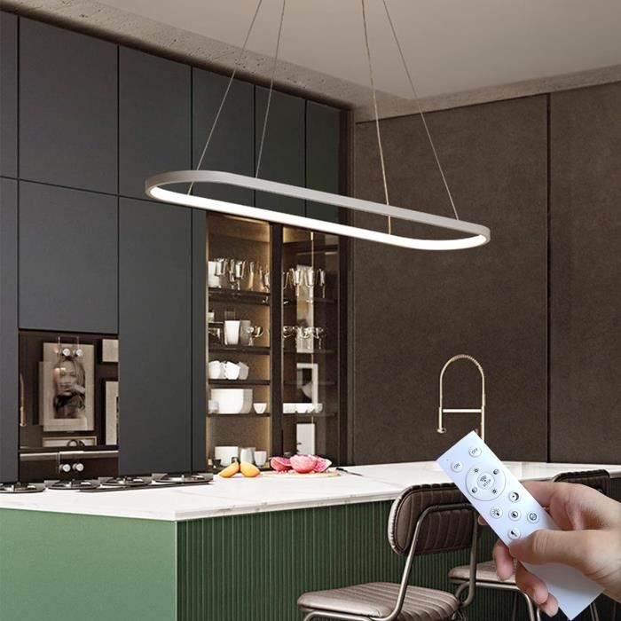 Suspension Table À Manger Ovale Led Lampe À Intensité Variable Avec ...
