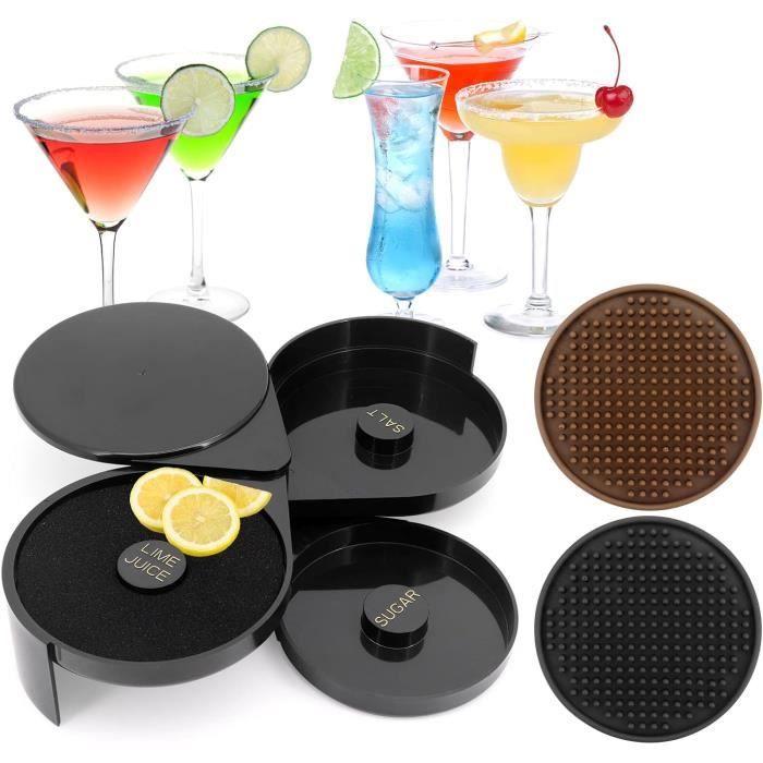 Rimmer à Sel Margarita En Bois Fuuxtci - Pour Bordeler Vos Verres à Cocktail (jusqu'à 14 Cm) - Accessoire Bar élégant