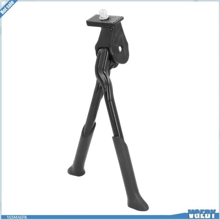 Béquille Centrale Vélo Double Jambe - Réglable 20-28 Pouces - Alliage Aluminium Noir