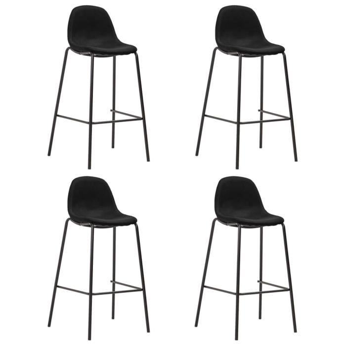 vidaxl chaises de bar 4 pcs noir tissu