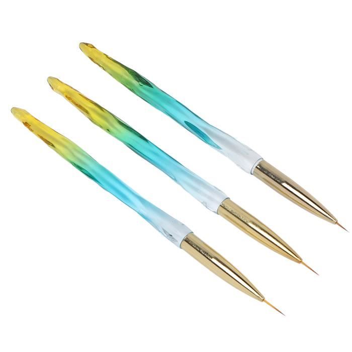 Kit De 7 Pinceaux Pour Ongles Gel UV Et Nail Art - Reconstruction Et Décoration - Neuf Générique