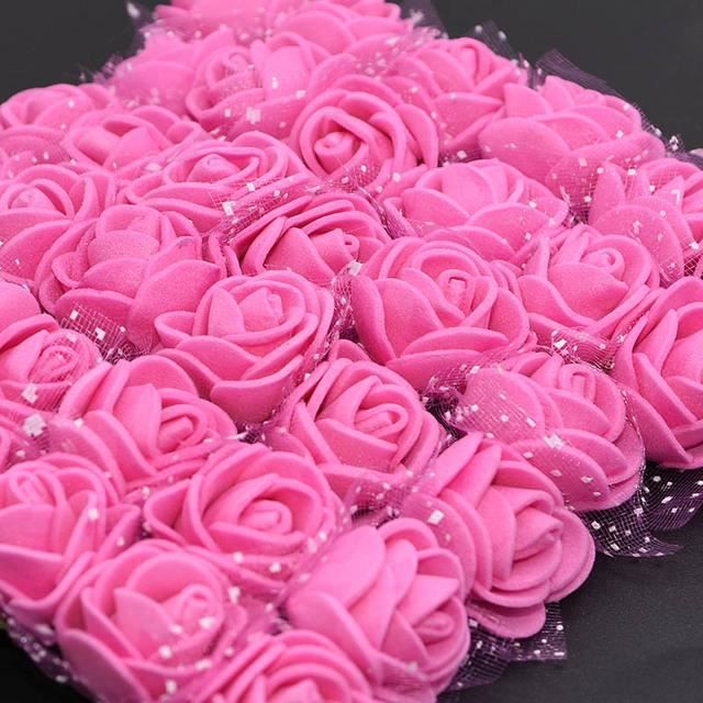 500 Mini Roses Artificielles En Mousse - Pour Déco Mariage, DIY & Cadeaux - Rouge Foncé