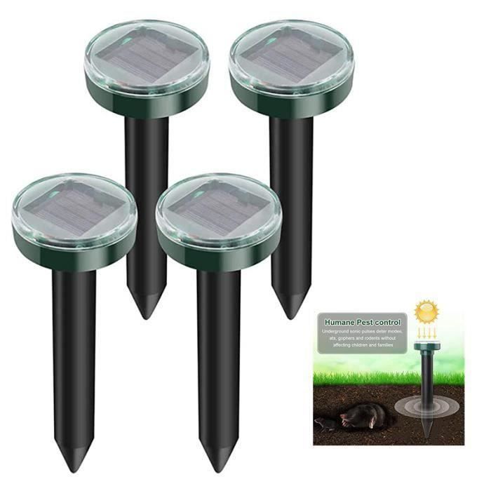 4X Répulsif Taupe Solaire à Ultrason,Solar Répulsif à Ultrasons