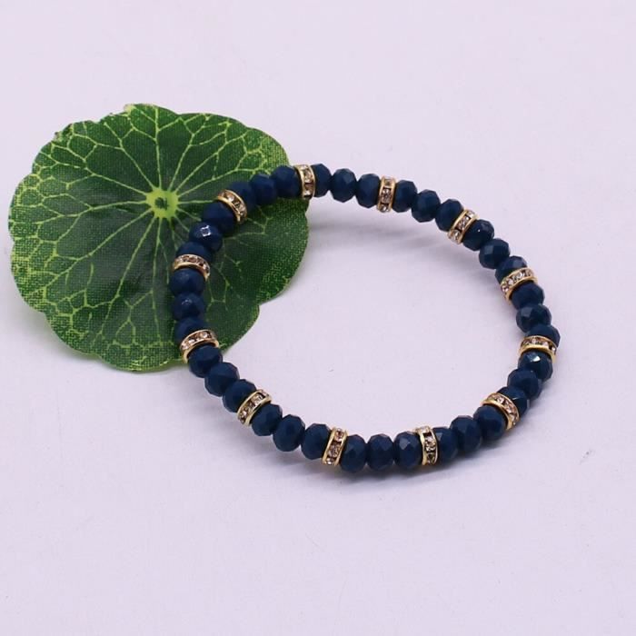 Bracelet Extensible En Perles De Cristal Rose - Sans Fermoir - Ajustable - Neuf Sans Boîte