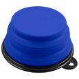 OCIODUAL Gamelle Pliable Silicone 1000ml Couleur Bleu pour Chien Bol Eau Alimentaire Portable de Voyage Ecuelle Rétractable-1