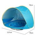 Tente Plage Anti-UV Upf 50+ Bébé Piscine Détachable Fond Etanche Camping Protection Abri-1