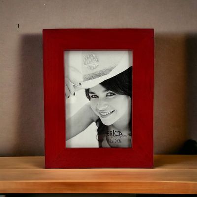 Cadre Photo Bois Rouge 13x18 Cm Optimo - Collection Ceanothe Fabriqué En France