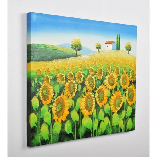 Tableau Deco Provence 3 Peinture A L Huile 50 X 60 X 3 Cm Achat Vente Tableau Toile Cdiscount