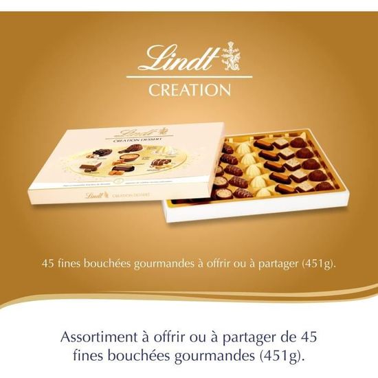 Lindt CRÉATION Dessert - Boîte de Chocolats Suisses Inspirés des Meilleurs  Desserts - Édition de Noël - Assortiment à Partager - 451 - Cdiscount Au  quotidien
