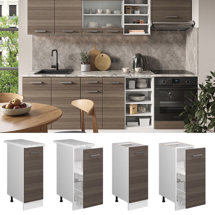 Vicco Meuble bas de cuisine R-Line, Gris noble, 60cm , PT Chêne | Leroy