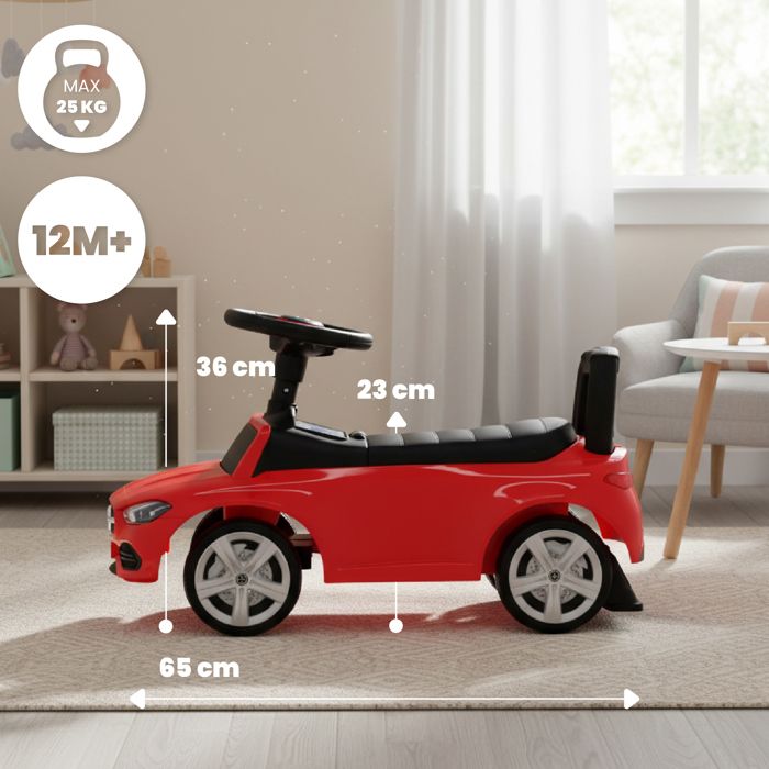 Porteur Bébé 12 Mois Avec Klaxon - Voiturette Jouet Push Car Rouge