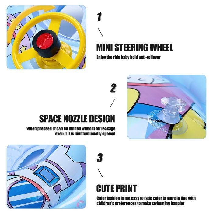 Bouée de natation gonflable en forme de crabe mignon pour bébé - Flotteur épais pour garçons et filles, avec 2 options de couleur, accessoires de piscine pour sports nautiques d'été