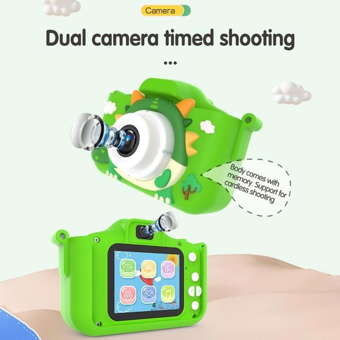 Appareil Photo Dinosaure Pour Enfants – 48MP, Vidéo 1080p, écran IPS 2″, Selfie, Jeux, Cadeau 3-12 Ans (cover Dinosaure)