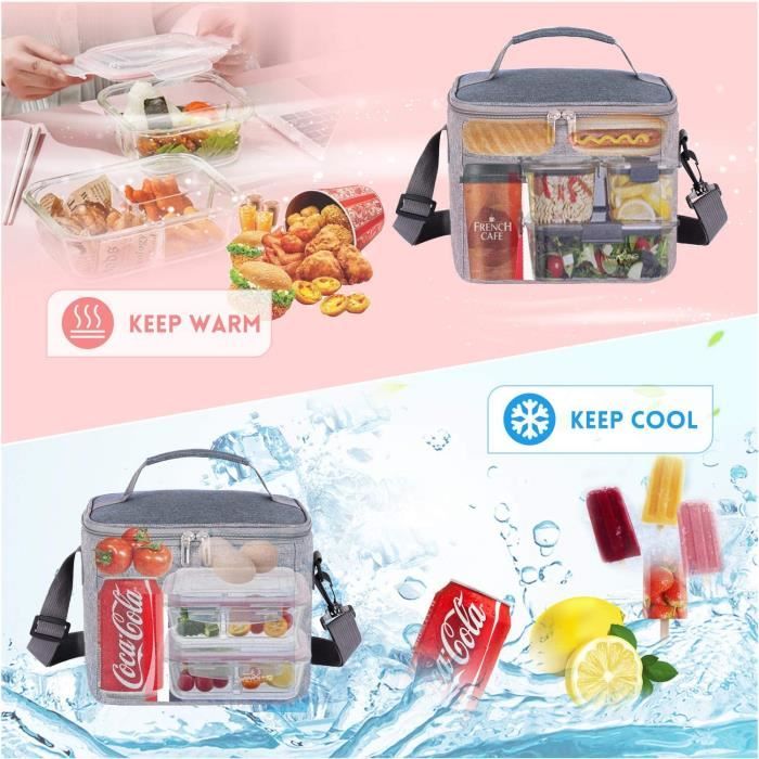 Sac Repas Isotherme Pliable - étanche, Poignée Ergonomique, Idéal Pique-nique, Bureau, Voyage - 8