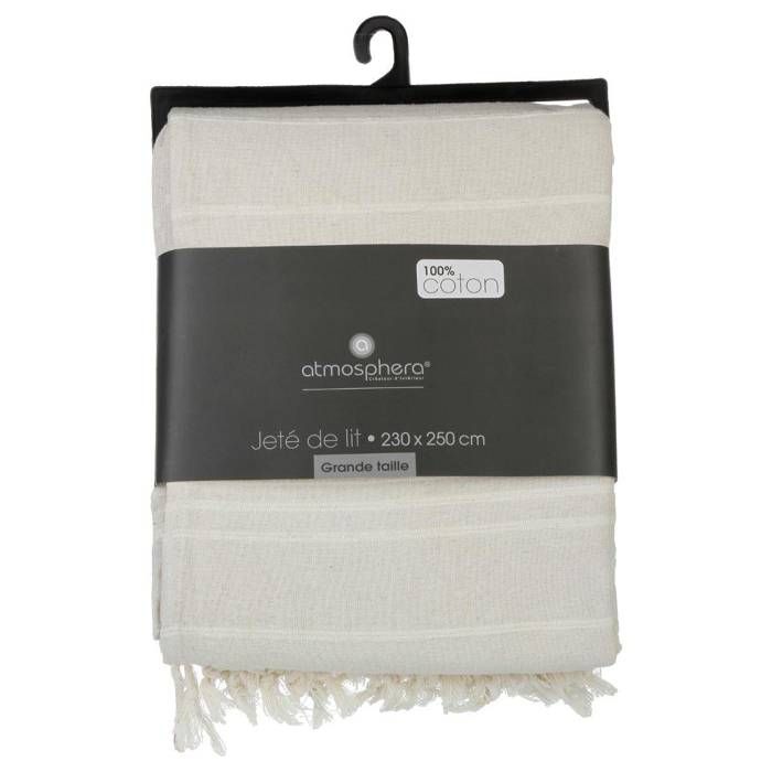 ATMOSPHERA Housse de couette 240x220 Oceania 2 taies 100% coton 57 fils pas cher ATMOSPHERA Housse de couette 240x220 Oceania 2 taies 100% coton 57 fils pas cher