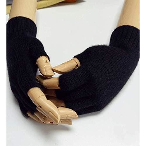 Gants de Conduite Mitaine - Sans doigts - Demi-doigts en Cuir Sans Doublure  à Crochet de Coton Sur le Dos Gant Hommes
