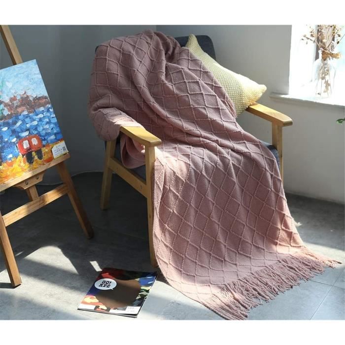 Couverture Patchwork Beige 150x200cm - Quilt Campagne, Lavable, Avec Volants, Lit Simple