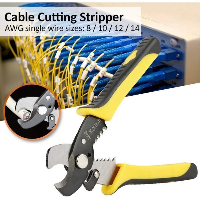 PINCE A DENUDER ET COUPER EMBOUTS DE CABLE 165MM/0.64-2.6MM YATO main image 0