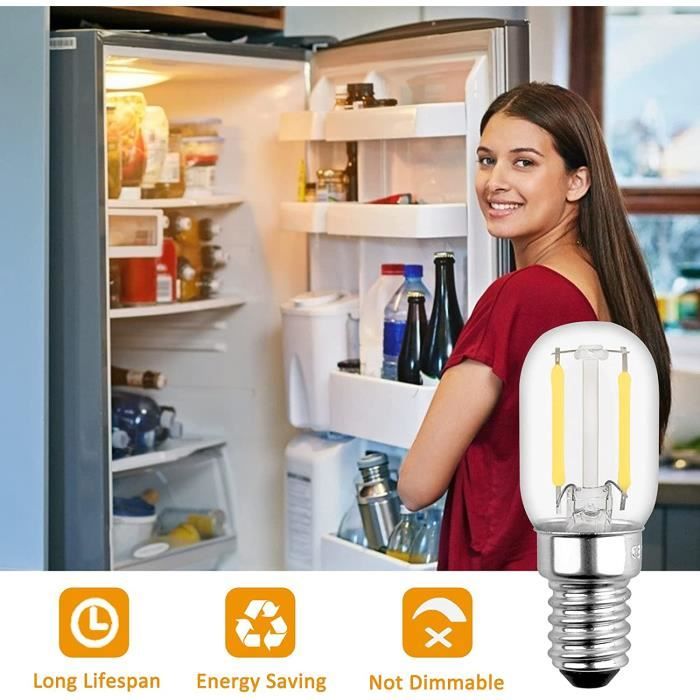 Ampoule LED E14 2W pour Refrigerateur T22 200LM quivalent 15W Incandescent  Blanc Chaud 2700K 230V Petit LED E14 pour FrigoLam[3844]