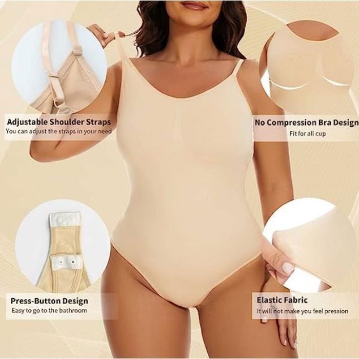 Body Gainant Design du Dos Nu Femme Soutien Gorge Sans Compression Bodysuit Gaine Ventre Plat Beige Cdiscount Pret a Porter