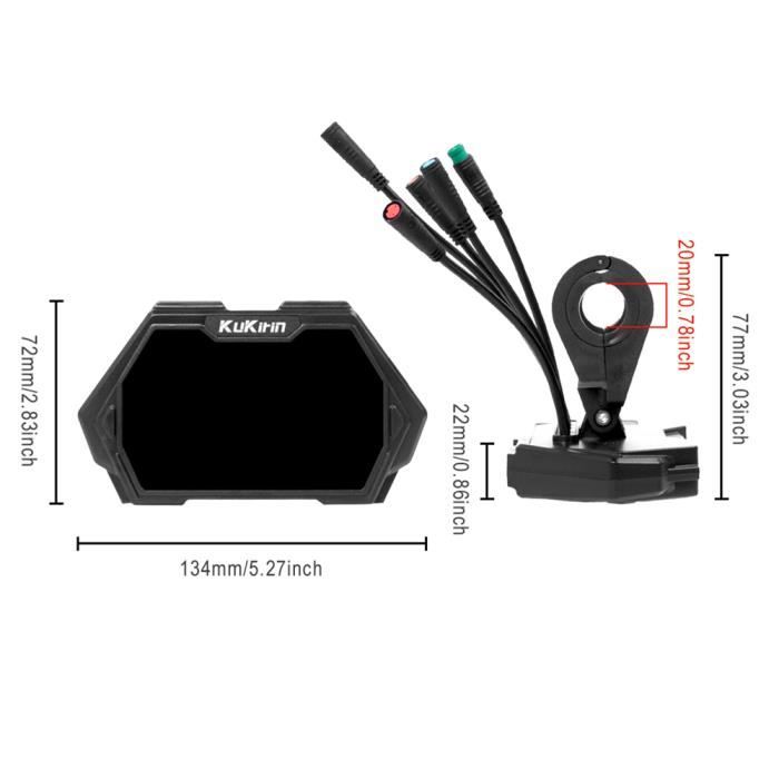 Tableau De Bord LCD Pour Scooter électrique Kukirin G2 Master – Écran De Contrôle – Compatible KUGOO – Dimensions 134x72 Mm