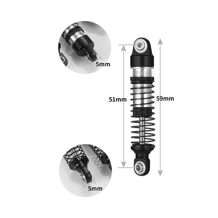 Amortisseurs Aluminium 4 Amortisseurs Huilés Pour TRX4M 1/18