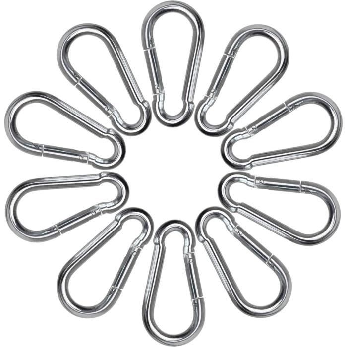 Lot De 30 Mousquetons En S Double – Alliage Aluminium, Ouverture Bidirectionnelle, 50x26.5 Mm, Pour Camping, Pêche Ou Clés