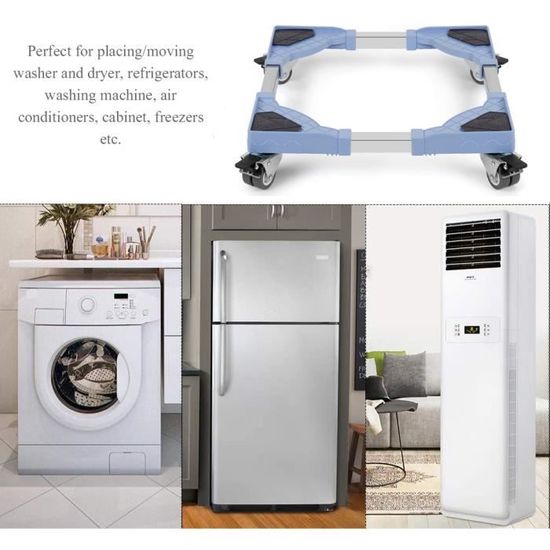 DRSFF - Socle pour machine à laver avec roulettes - Support de 46 cm pour  réfrigérateur, sèche-linge, machine à laver