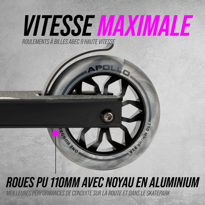 Trottinette Freestyle Apollo Hawk – Trottinette Cascade Enfant – Black ...